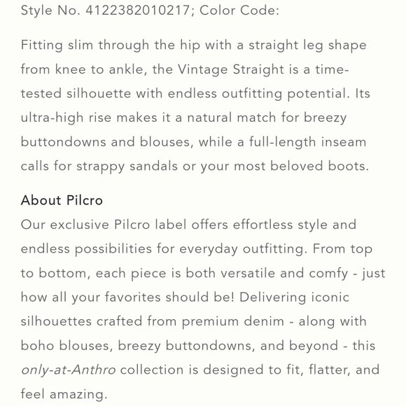 NWT Anthropologie Pilcro The Vintage Straight Jeans Distressed Raw Hem Size 29 - Picture 6 of 6